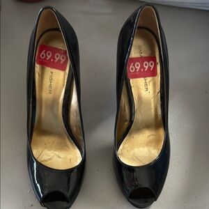 Nine West Black Peep Toe Heels